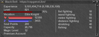 Signature for player Black Belt