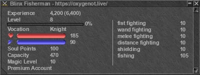 Signature for player Blinx Fisherman