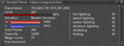 Signature for player Donald Pump