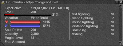 Signature for player Druidzinho