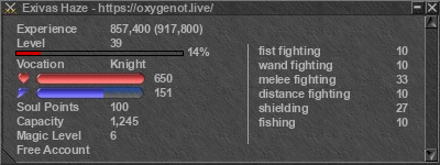 Signature for player Exivas Haze