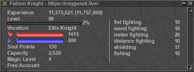 Signature for player Falcon Knight