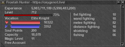 Signature for player Frostah Hunter