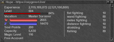 Signature for player Hope