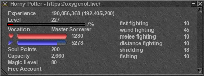 Signature for player Horny Potter