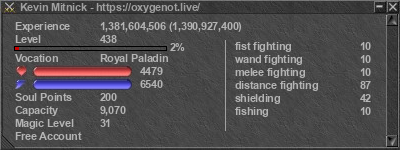 Signature for player Kevin Mitnick