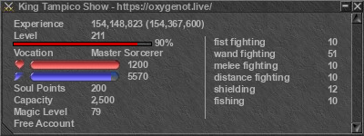 Signature for player King Tampico Show