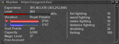 Signature for player Klunken