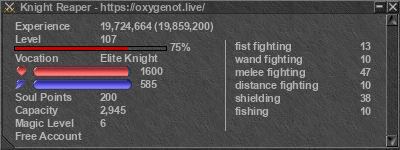 Signature for player Knight Reaper