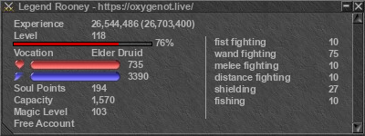 Signature for player Legend Rooney