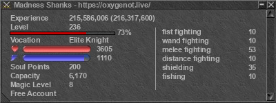 Signature for player Madness Shanks