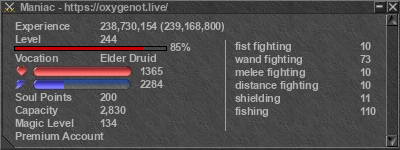 Signature for player Maniac