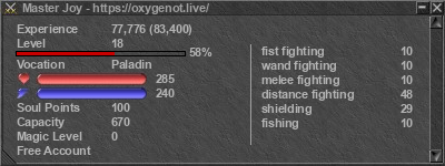 Signature for player Master Joy