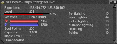 Signature for player Mrs Potato