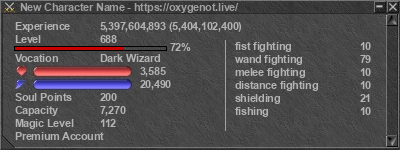 Signature for player New Character Name