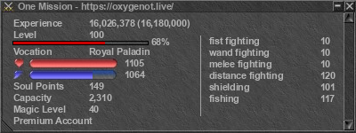 Signature for player One Mission