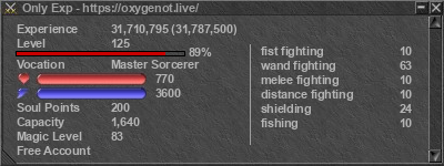 Signature for player Only Exp