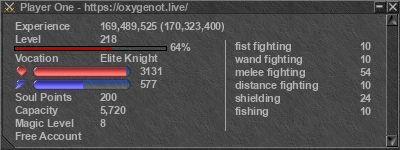 Signature for player Player One