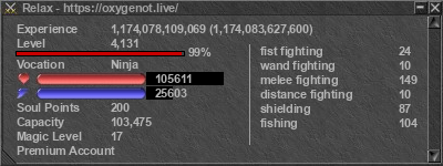 Signature for player Relax