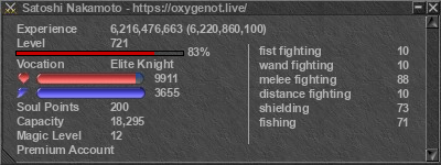 Signature for player Satoshi Nakamoto