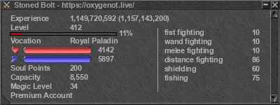 Signature for player Stoned Bolt