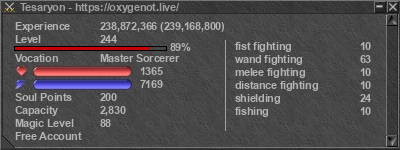 Signature for player Tesaryon