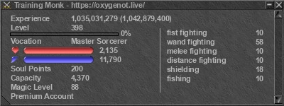 Signature for player Training Monk